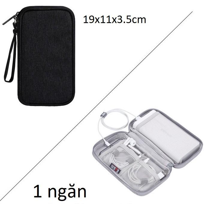 Túi đựng phụ kiện dây sắc, cáp sạc cho laptop, macbook, ipad, điện thoại BUBM nhỏ gọn