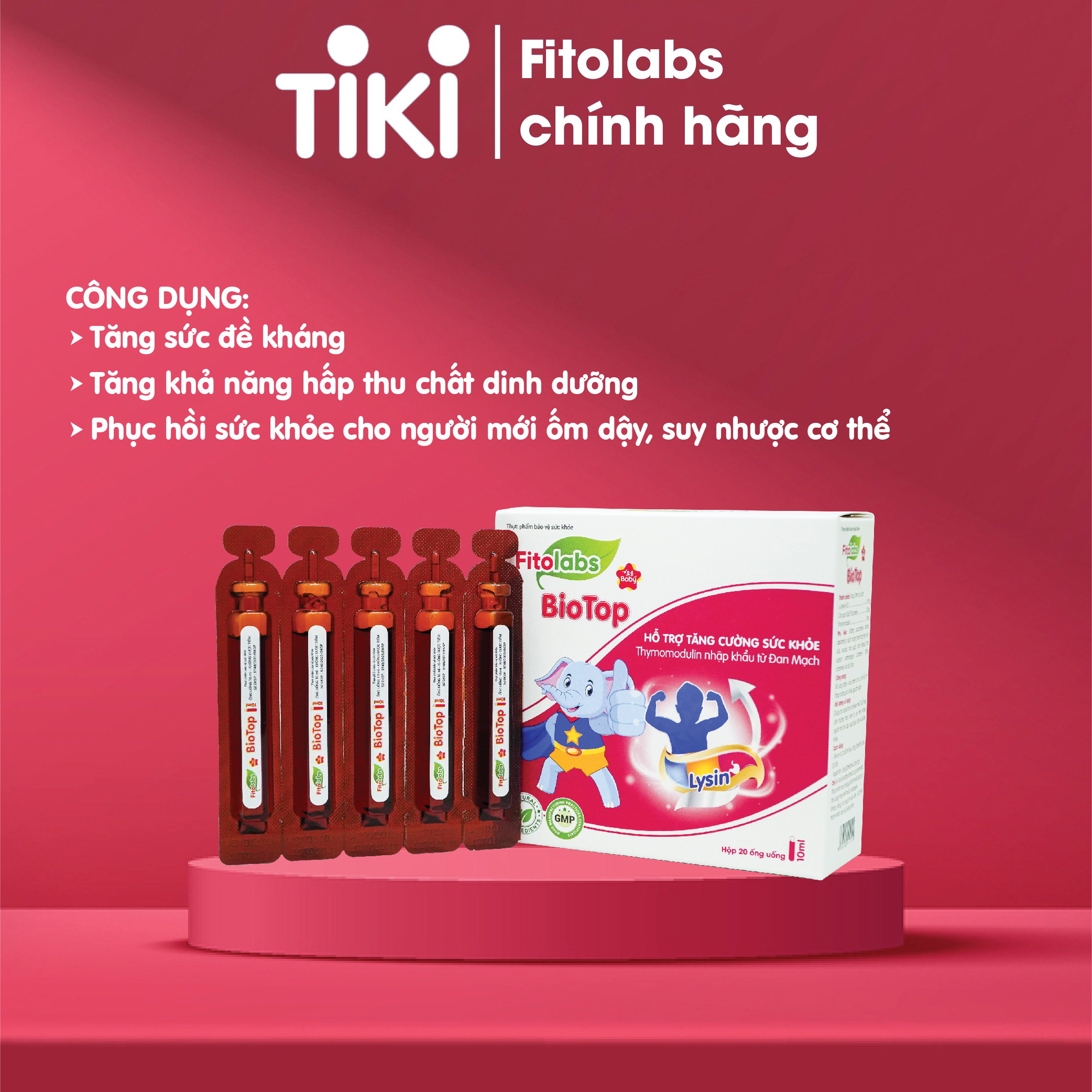 Siro dạng ống uống Fitolabs Biotop giúp bé ăn ngon, hấp thu tốt, tăng sức đề kháng