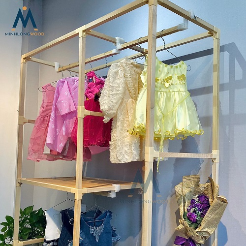 Tủ Treo Quần Áo Minhlongwood M32 - Tủ Kệ Gỗ Treo Quần Áo - Trang Trí Nội Thất - Màu Gỗ Tự Nhiên