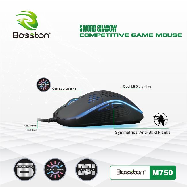 Chuột Bosston M750 LED Gaming - màu ngẫu nhiên - hàng nhập khẩu