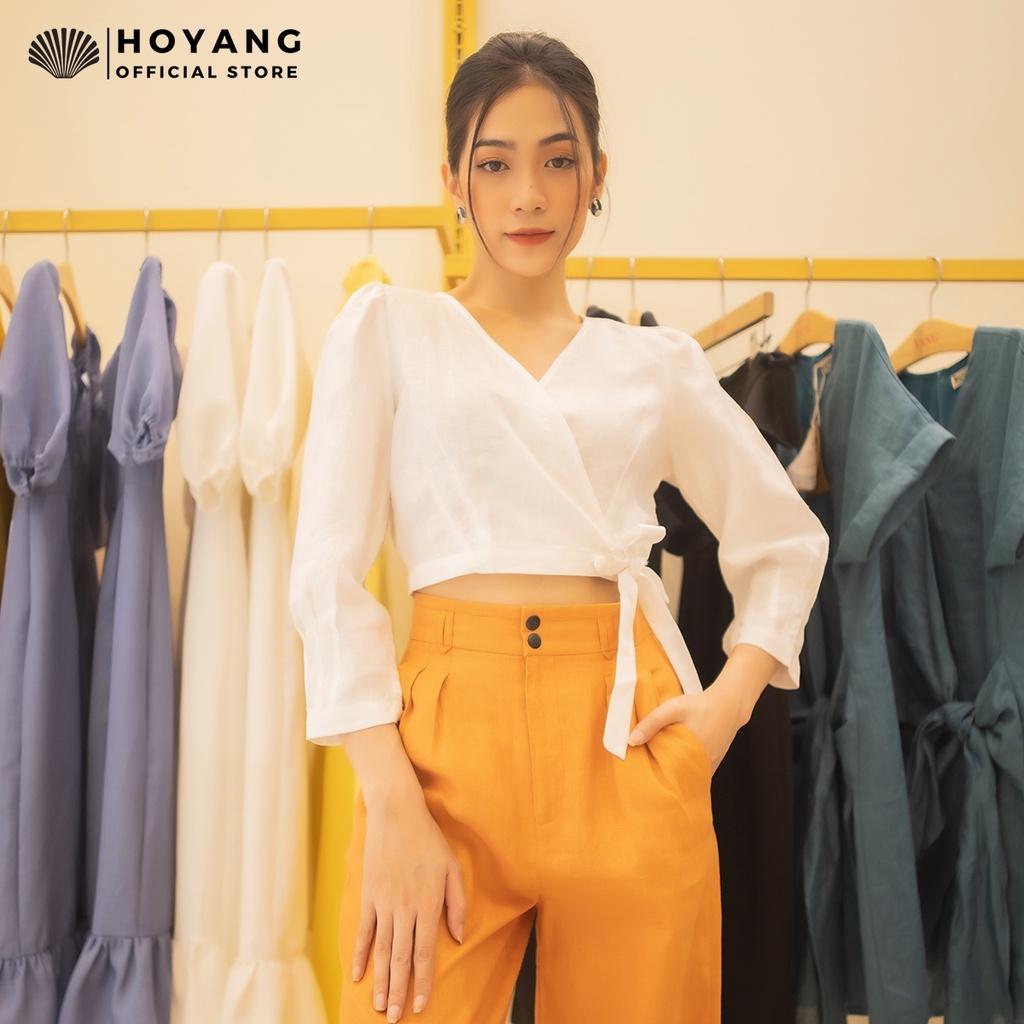 Áo Croptop Cổ Tim Cột Dây Eo HOYANG AHY01