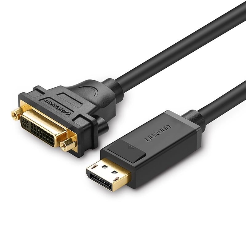 Cáp chuyển đổi DisplayPort sang DVI(24+5) 15CM màu Đen Ugreen GK20405 Hàng chính hãng