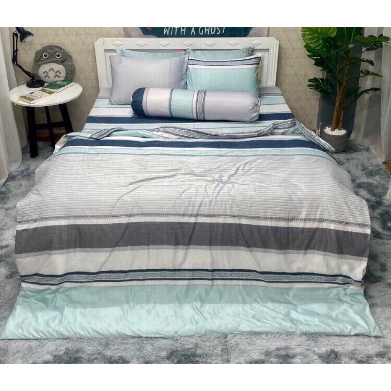 Drap tencel cao cấp chính hãng bộ chăn ga 5 món ÔM DÂY KHOÁ nệm 5-27p