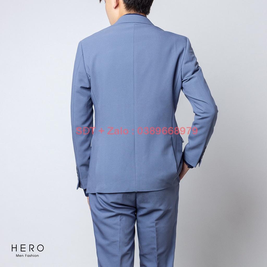 Bộ Vest Nam Cao Cấp Màu Xanh Ngọc, Bộ Suit Nam Hàn Quốc Chất Vải Sịn