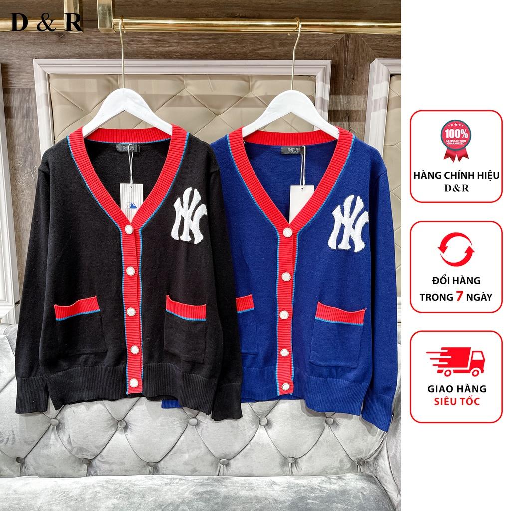 Áo khoác Cardigan họa tiết NY phối viền Quảng Châu cao cấp, Cadigan len dệt kim dày dặn thương hiệu thời trang D&amp;R L039