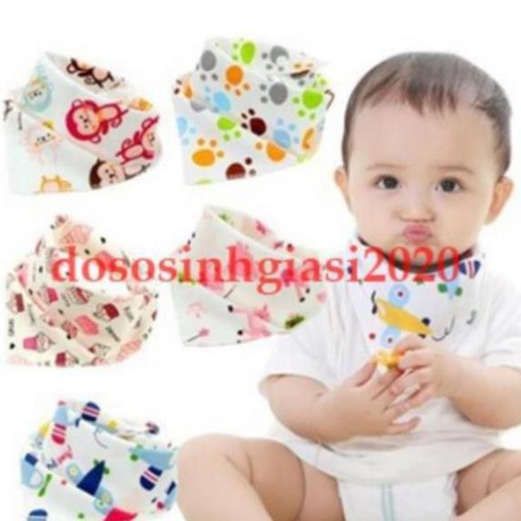Set 5 yếm COTTON nút cho bé 0-12 tháng