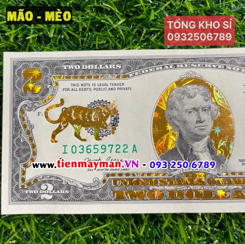 Tờ 2 Đô Mạ Vàng 12 Con Giáp 3D may mắn lì xì Tết, làm quà tặng, Tiền lì xì tết 2023 , NELI