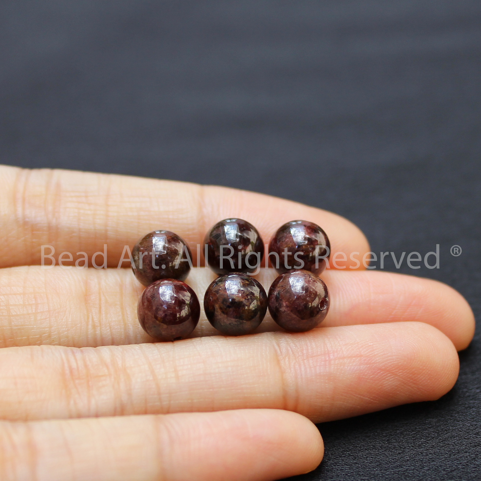8MM Đá Garnet, Ngọc Hồng Lựu Loại B Tự Nhiên, Đá Phối Vòng Tay Phong Thuỷ, Chuỗi Hạt, Mệnh Hoả, Thổ - Bead Art