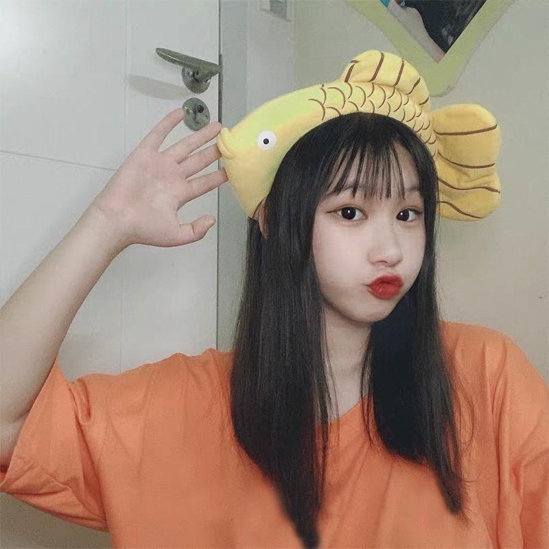 Bờm cài tóc bản rộng siêu đáng yêu chống trượt hỗ trợ rửa mặt dễ phối đồ dành cho nữ hình con cá