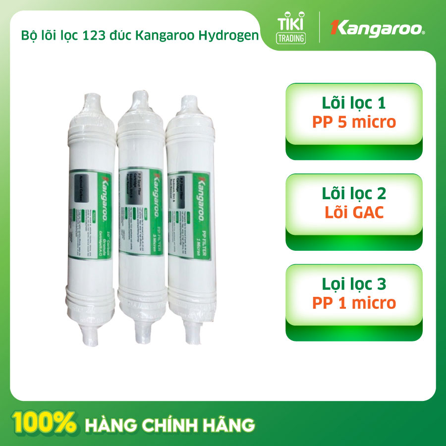 Bộ lõi lọc 123 đúc Kangaroo Hydrogen, hàng chính hãng - Dùng cho máy KG100HK, KG100ES, KG100EO, KG10A7S, KG100ES1,