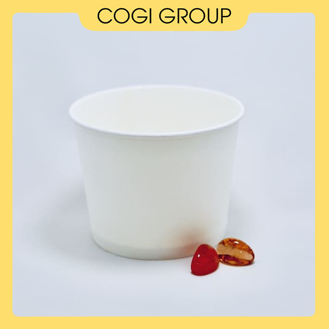 50 tô giấy 20oz hộp giấy 600ml dùng 1 lần cogi, chuyên đựng các món ăn NÓNG