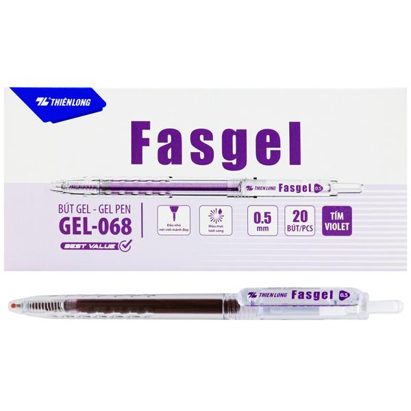 Hộp 20 Bút Gel 0.5 mm - Thiên Long Gel-068 - Mực Tím