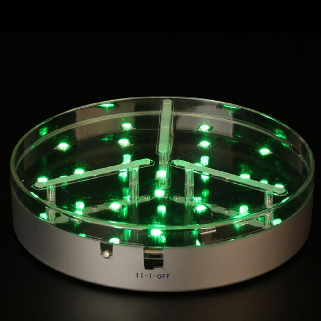 Round Battery Power RGB LED Display Exhibition Base Stand with Remote Controller