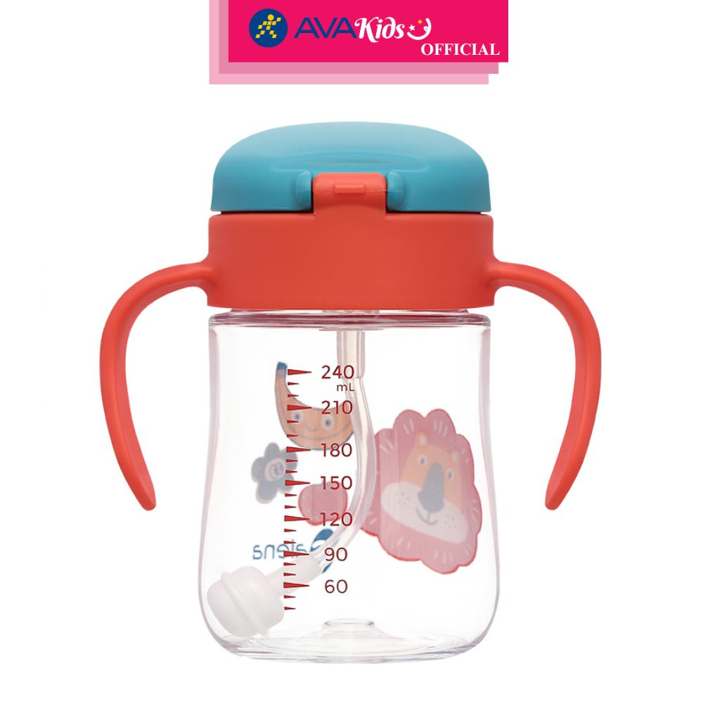 Bình tập uống nhựa tritan Galena GA-B07 240 ml - Màu đỏ, xanh dương (từ 6 tháng) - Hàng Chính Hãng