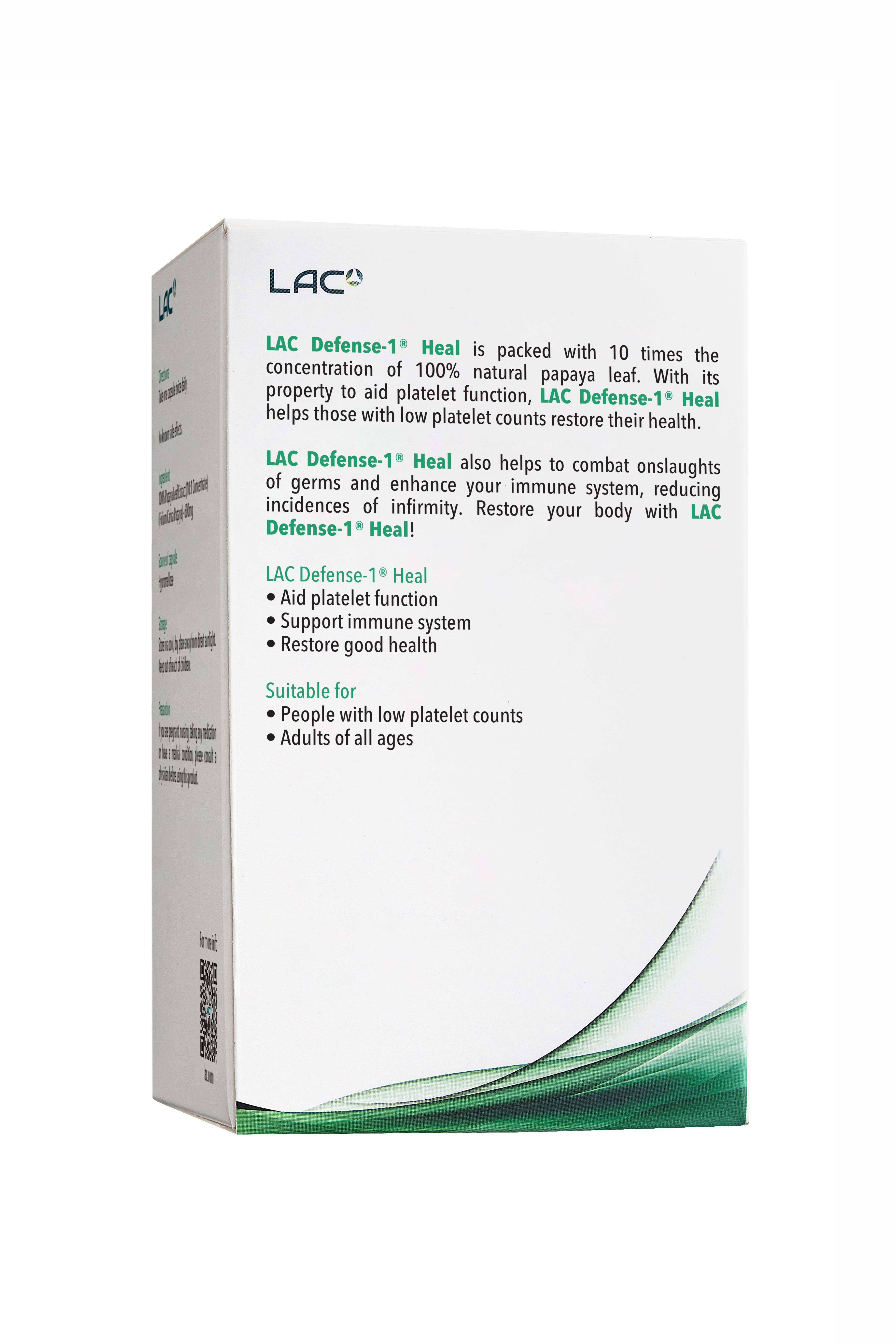 VIÊN UỐNG TĂNG CƯỜNG SẢN XUẤT TIỂU CẦU CHIẾT XUẤT LÁ ĐU ĐỦ LAC DEFENSE-1 HEAL (60 VIÊN)