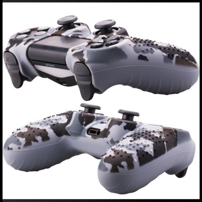Vỏ Silicone Mềm Họa Tiết Rằn Ri Bảo Vệ Tay Cầm Chơi Game PS4 4