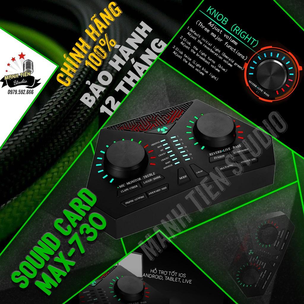 soundcard max 730 có bluetooth thu âm chuyên nghiệp idol cc talk bigo livestream bán hàng onl streamer cho ra tiếng êm