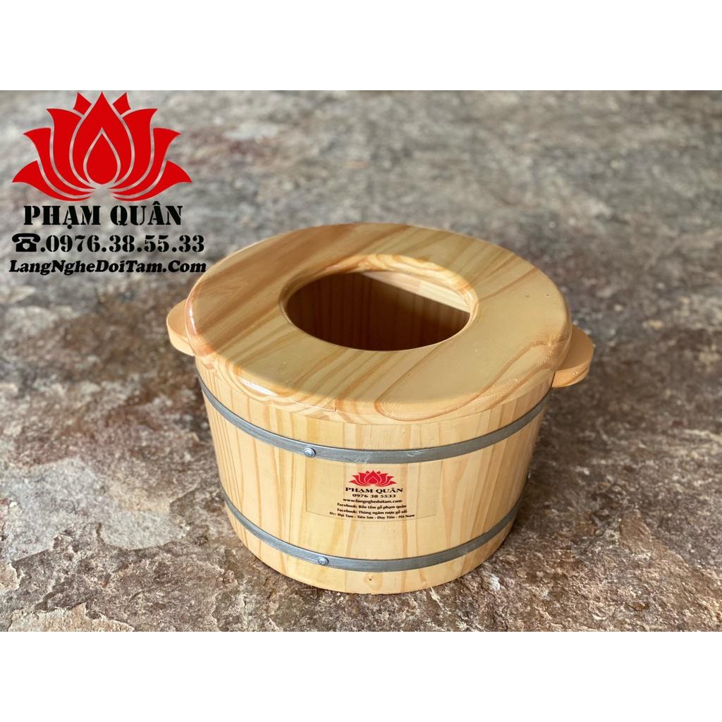 Chậu gỗ ngâm chân kết hợp xông phụ khoa gỗ thông loại 1( Tặng 100 gói sắc ngâm chân cho 100 khách hàng)