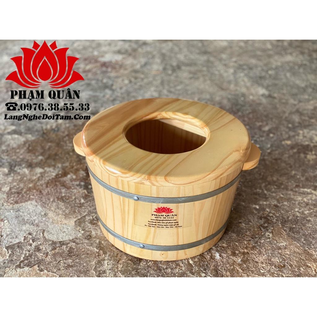 Chậu gỗ ngâm chân kết hợp xông phụ khoa gỗ thông loại 1