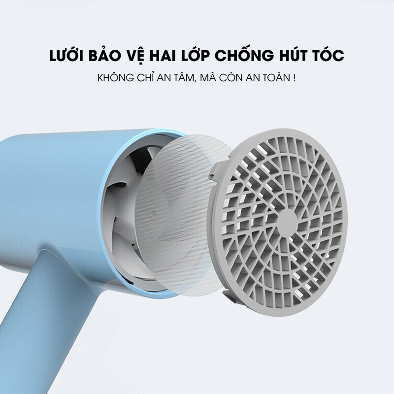 Máy Sấy Tóc Tạo Kiểu Smate SH-1802 - Công Suất 1800W 3 Chế Độ Nhiệt Sấy Nóng Lạnh Mau Khô &amp; Bảo Vệ Tóc Công Nghệ Ion Âm Giảm Xơ Rối