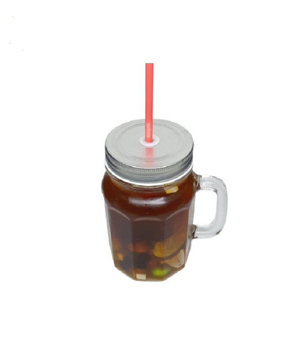 Bộ 6 Ly Cốc Thủy Tinh Uống Trà Sữa 10 Cạnh Camdaco 450ML