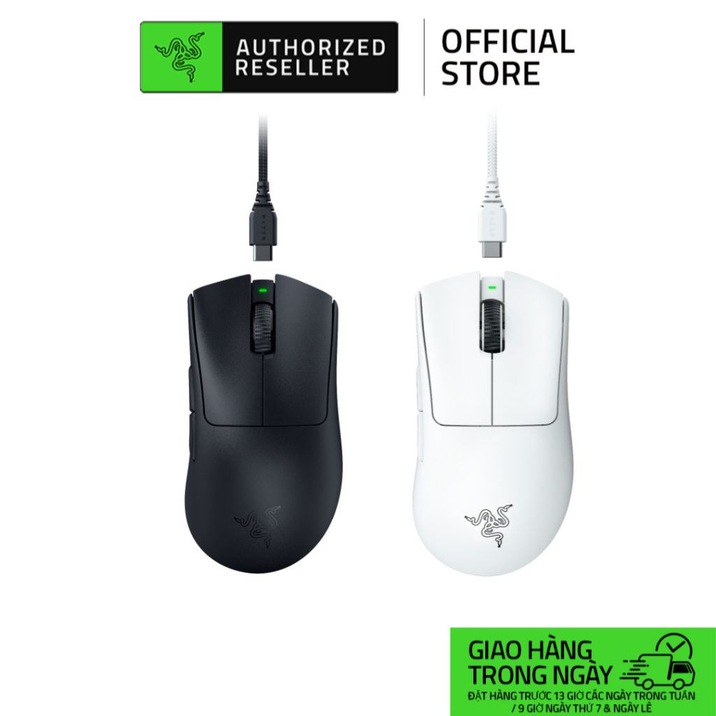 Chuột không dây Razer DeathAdder V3 Pro-Ergonomic Wireless Gaming Mouse (Hàng chính hãng)