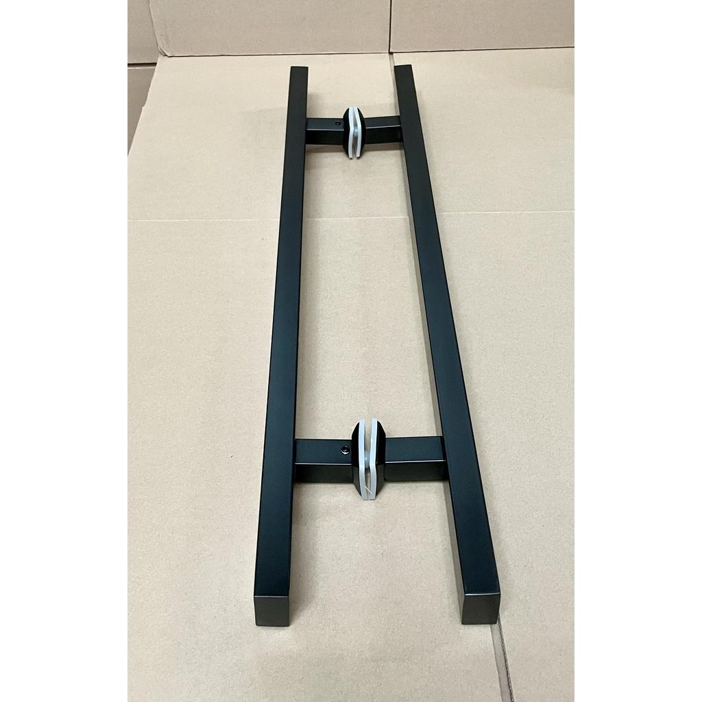 Tay nắm cửa kính cường lực inox 304 xi ĐEN chân vuông
