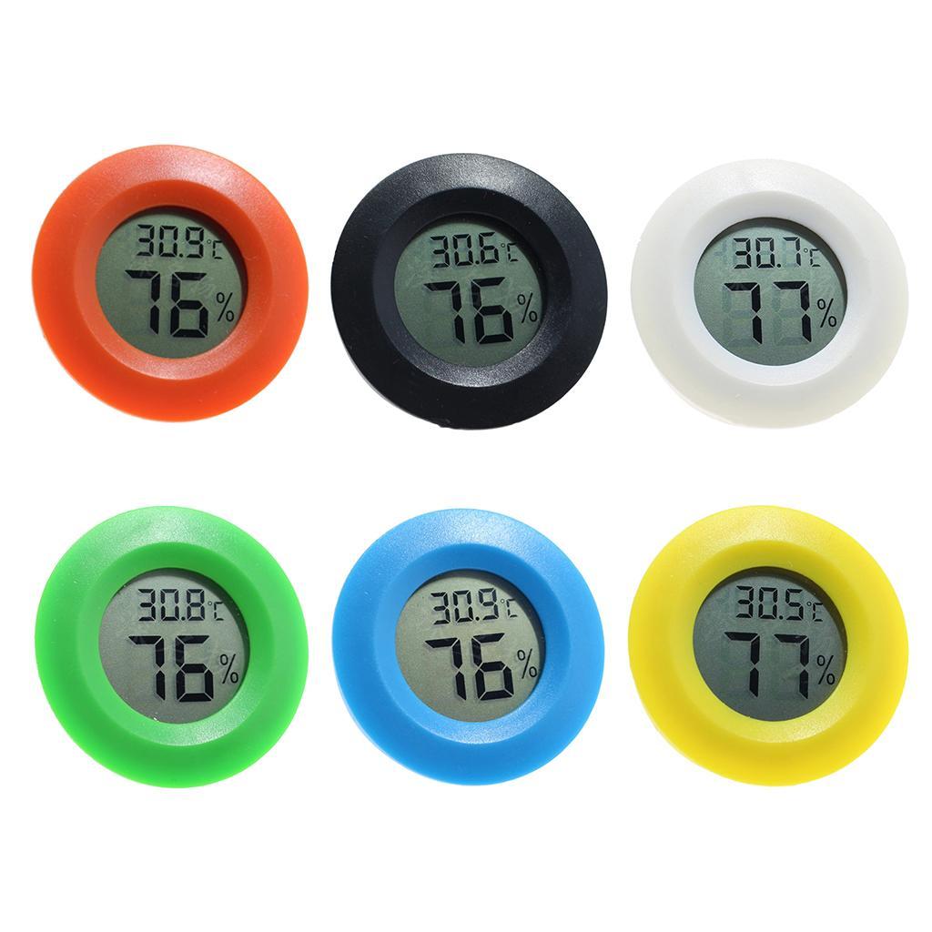 2x Round Reptile Thermometer Humidity Hygrometer Red For Reptile Habitat