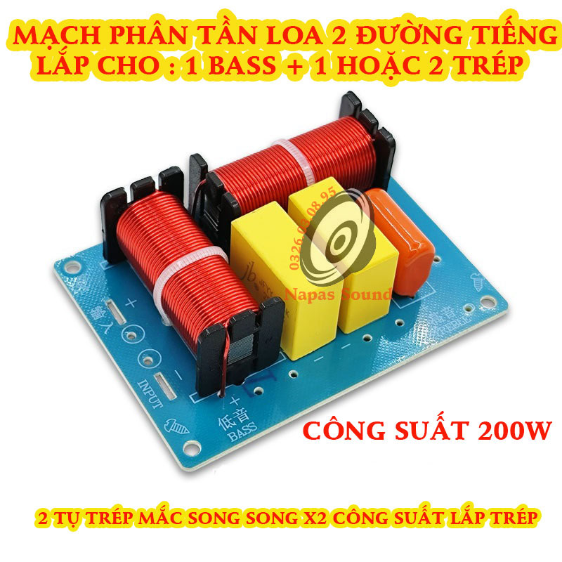 MẠCH PHÂN TẦN 2 LOA BASS 16 20 25 WEAH228 CÔNG SUẤT 200W - CHO CÁC THÙNG LOA NHỎ - PHÂN TẦN 2 ĐƯỜNG TIẾNG