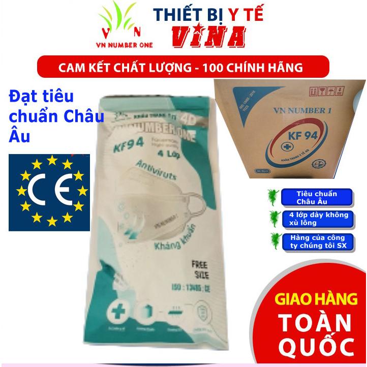 Sỉ 01 thùng Khẩu trang KF94 , Khẩu trang 4D có kháng khuẩn 4 lớp dày