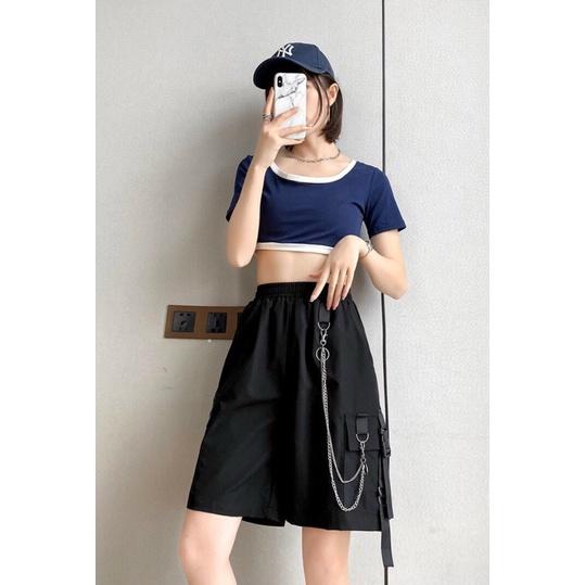 ️UNISEX HOTQuần short kaki phối xích cực chấtHàng chuẩn