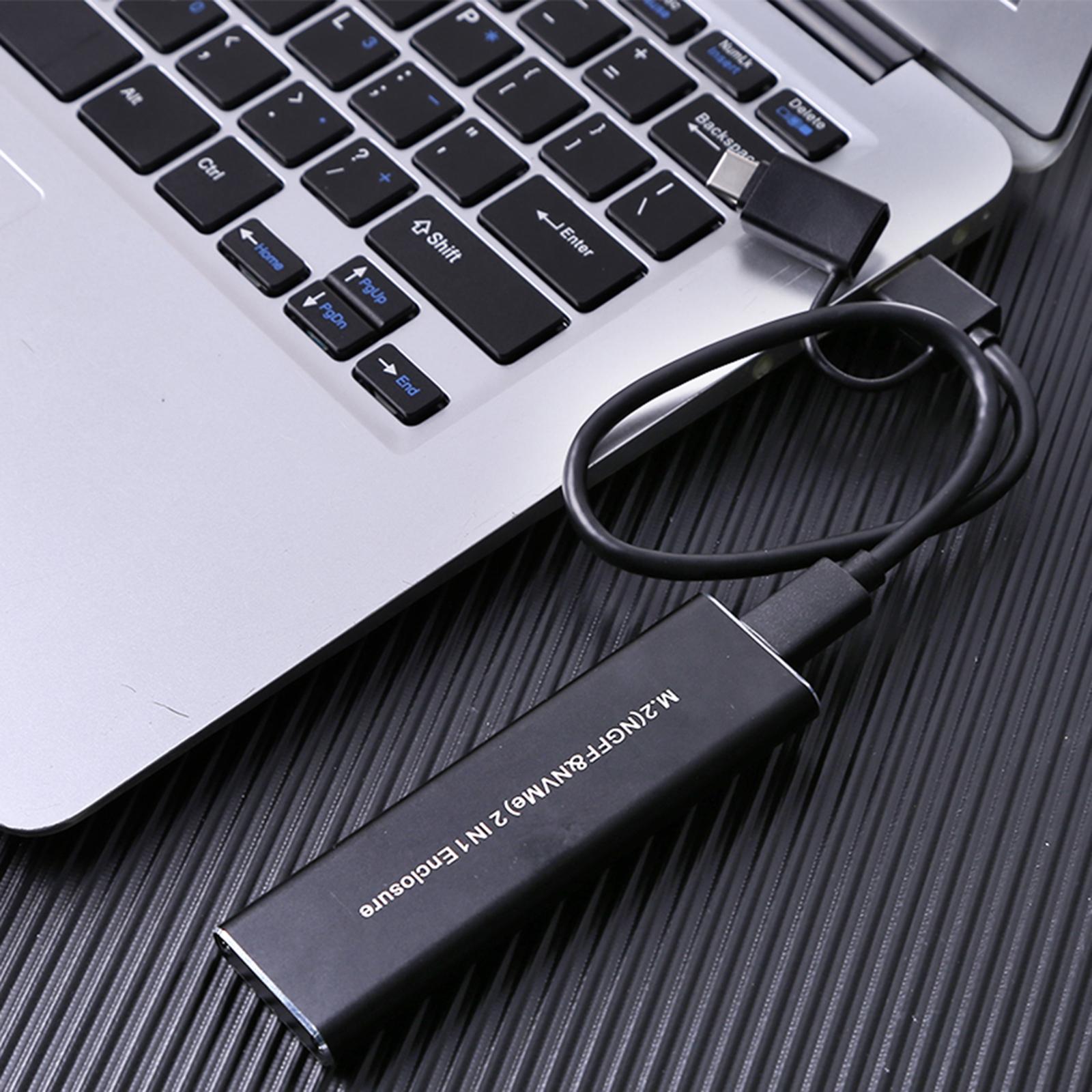 M.2 NVME SSD SATA Enclosure Adapter USB C Case Dual Protocol