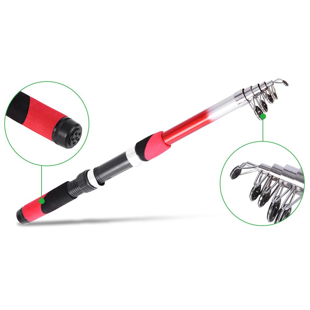 Cần câu cá rút iết kế 6 phần bằng sợi thủy tinh nhẹ, bền 2.1M