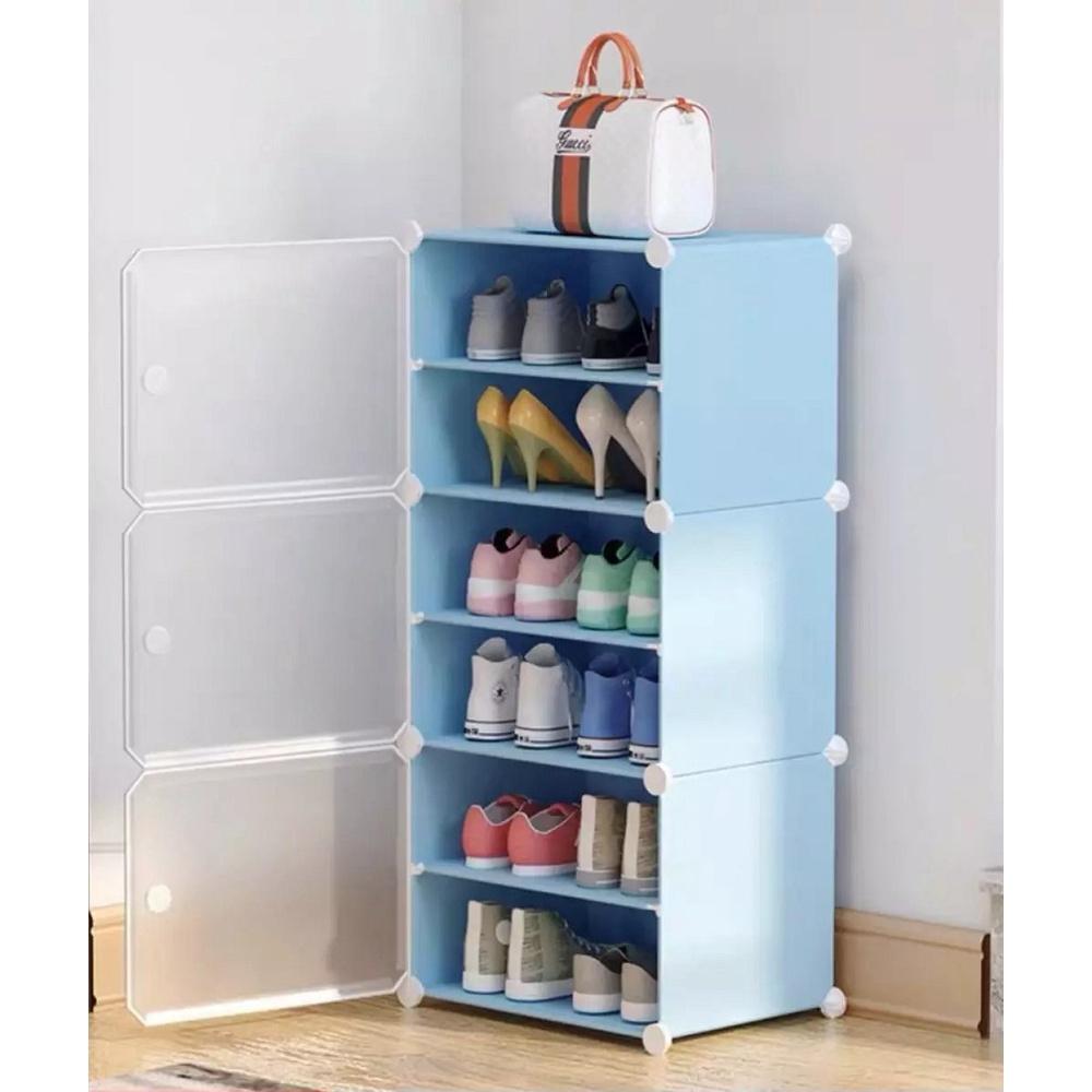 TỦ NHỰA ĐỂ GIÀY DÉP KIỂU MỚI 12 Ô CỬA TRẮNG TRONG