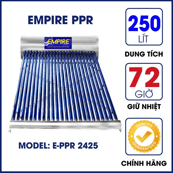 Máy nước nóng năng lượng mặt trời EMPIRE PPR 250 lít- Hàng chính hãng.