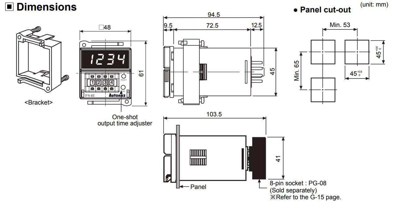ĐỒNG HỒ ĐẾM TIMER CHO MÁY MÓC FS4E-1P4