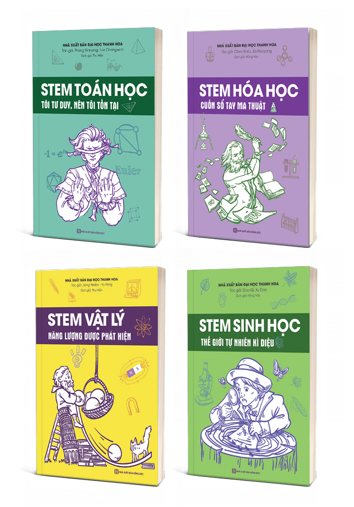 Sách - Combo STEM Toán học - Hóa học - Sinh học - Vật lý dành cho học sinh - Phát triển tư duy logic, khám phá khoa học
