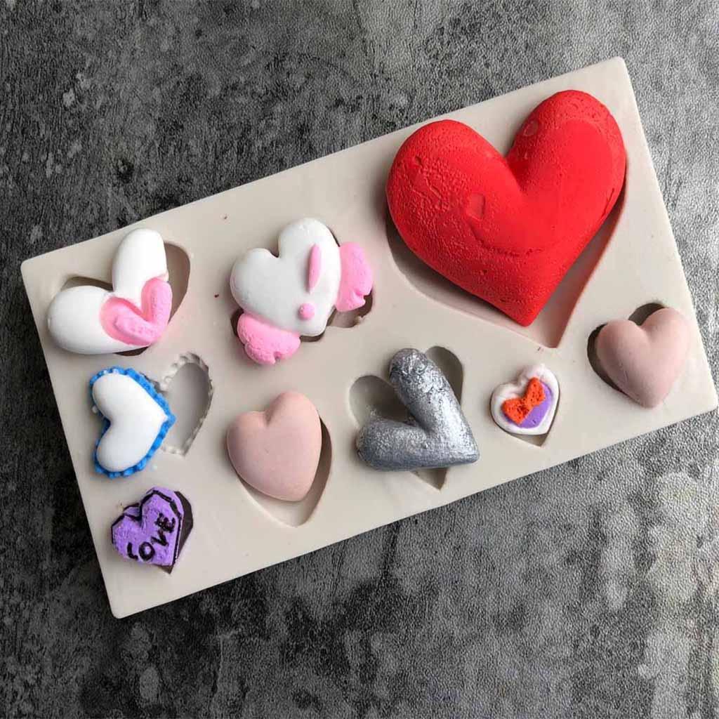 Heart Shape Diy Molds Silicone Fondant Cake Sugar Chocolate Moulds Clay Crafts Supply