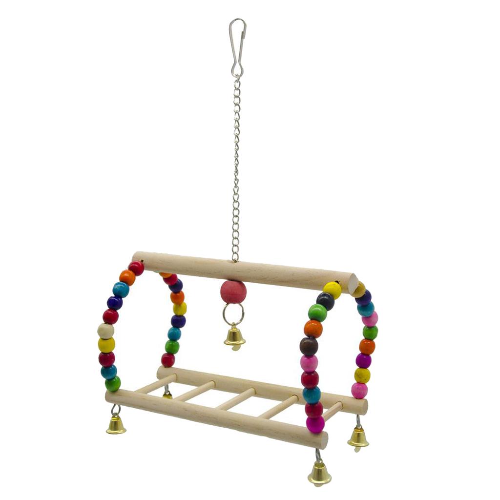Parrots Cage Hanging Swing Toys Ladder Stand Perch For Small to Large Birds
