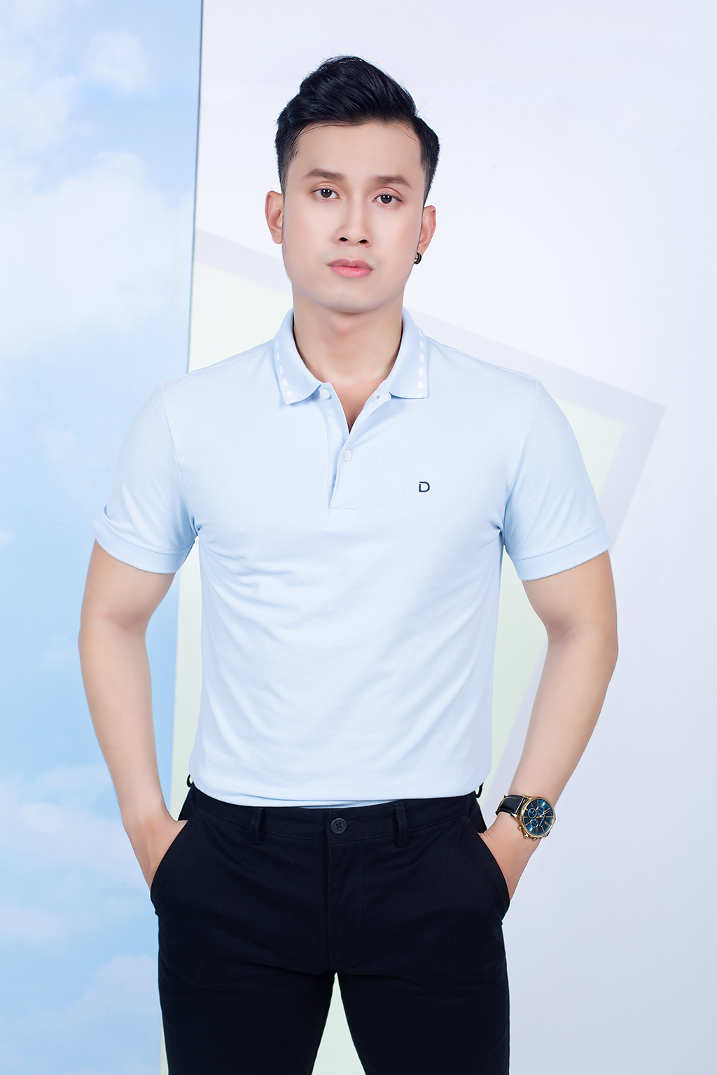 Áo Polo Nam Slim Fit Cổ Dệt Dmax PL0S129