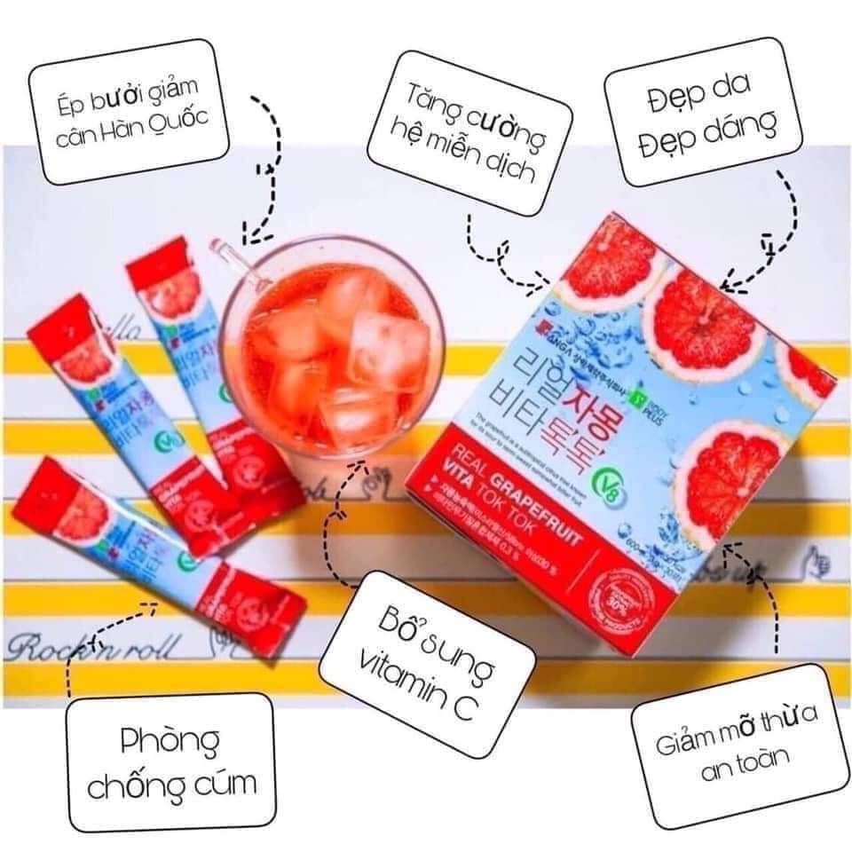 Hộp 30 gói trà bưởi REAL GRAPEFRUIT VITA TOK TOK SANG  ( không xuất hóa đơn đỏ )