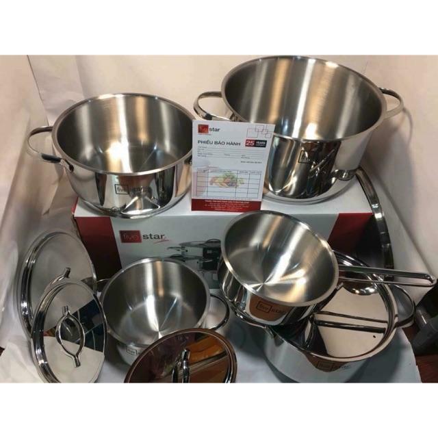 Bộ nồi fivestar 5 món inox cao cấp đun các loại bếp.