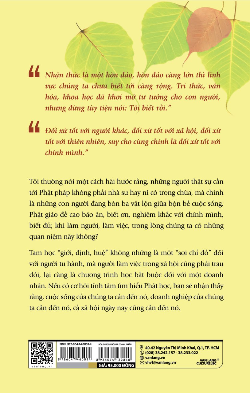 Hòa Thượng Nói Với Doanh Nhân - Vanlangbooks