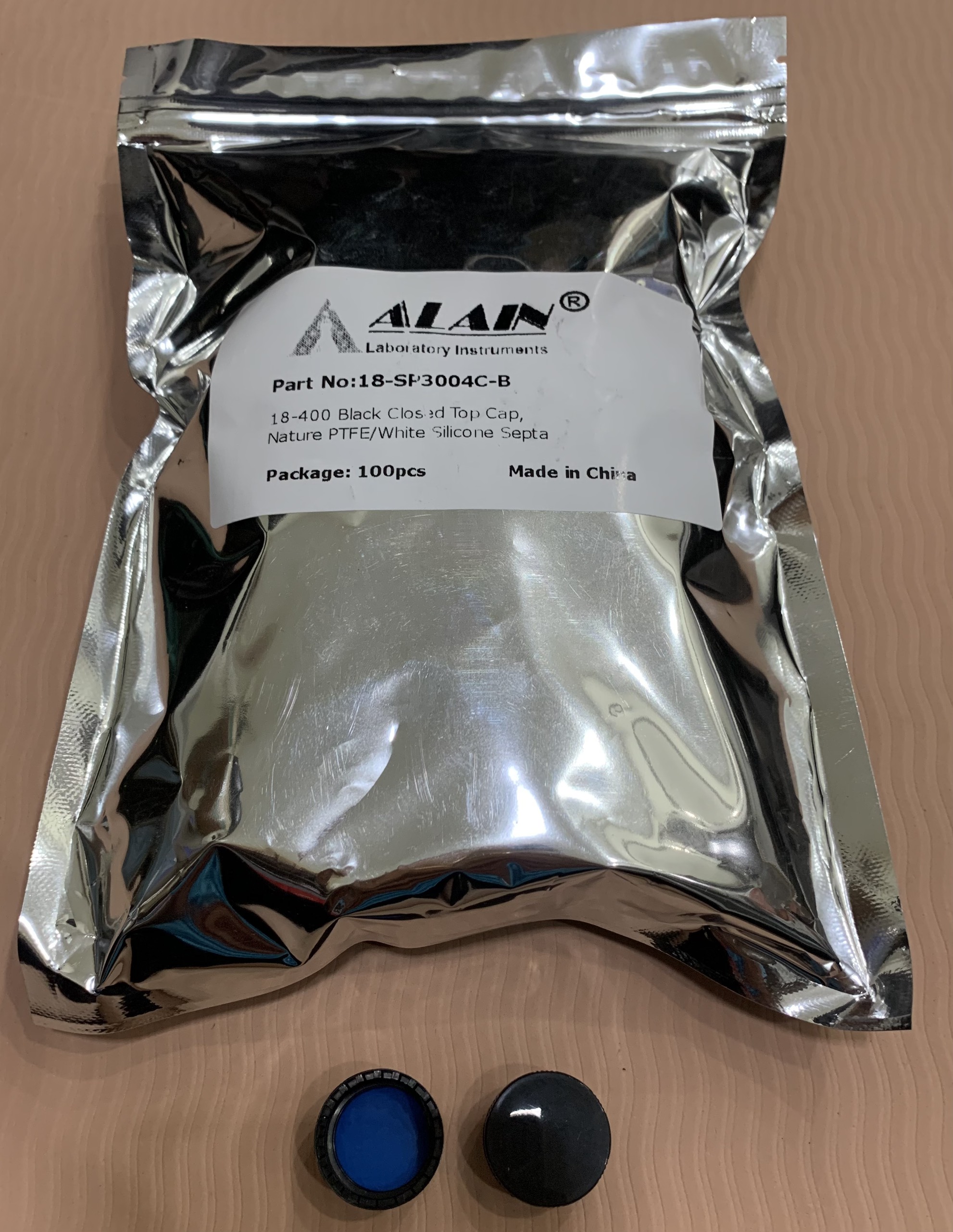 Chai thủy tinh 10ml trắng + nắp vặn đen kín đệm septa ptfe/silicon, hộp 100 cái