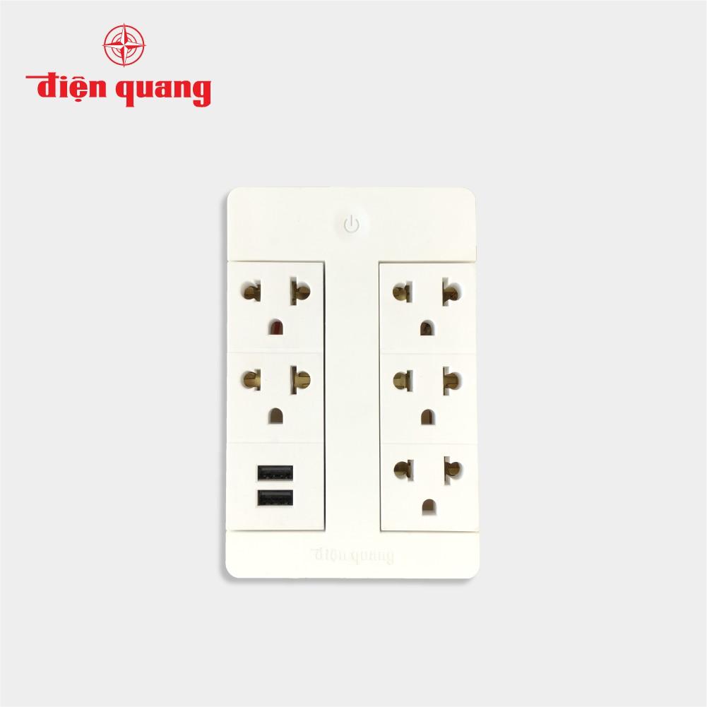 Ổ cắm Xoay Thông Minh Điện Quang Apollo ĐQ SPS1.1 05 USB WiFi (Kiểu ổ cắm xoay, 5 lỗ 3 chấu, 2 lỗ USB, sử dụng Wifi)