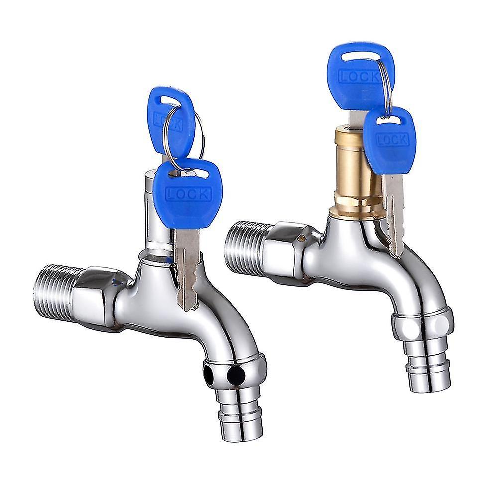 2 chiếc Vòi đồng thau chống trộm có vòi Khóa chống trộm khóa bên ngoài Vòi nước chính
