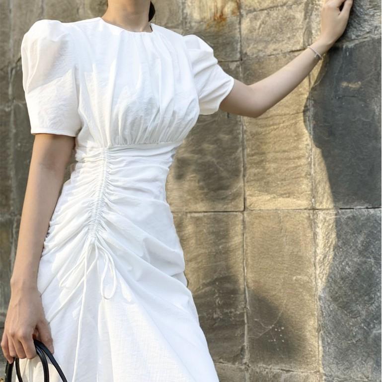 Đầm Dáng Dài Tay Phồng Rút Dây Eo ChấT Liệu Linen CO EM Thiết Kế Cao Cấp Phù Hợp Mọi Lúc Mọi Nơi