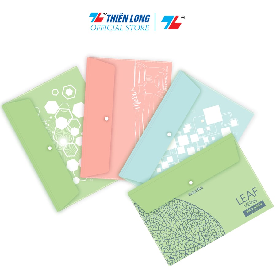 Combo 2 Bìa nút 3 ngăn Thiên Long Flexoffice FO-CBF018