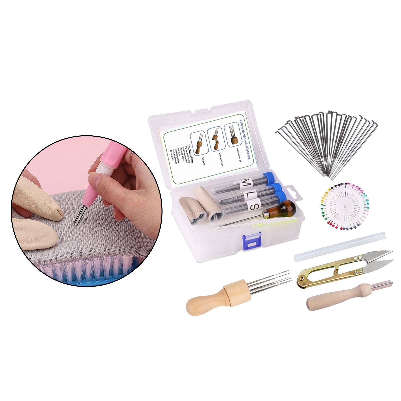 109x Wool Felting Kit with 8 Felting Tool Holder for DIY Wool