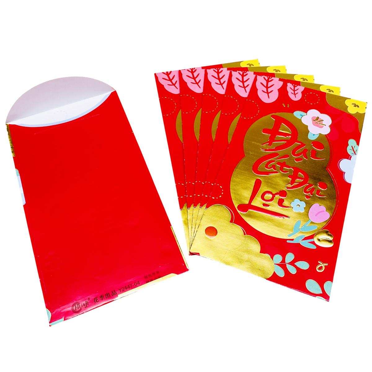 Bộ 6 Bao Lì Xì Tết Bính Ngọ 2026 - H5-8-1 - Đại Cát Đại Lợi